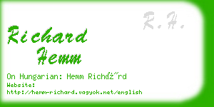 richard hemm business card